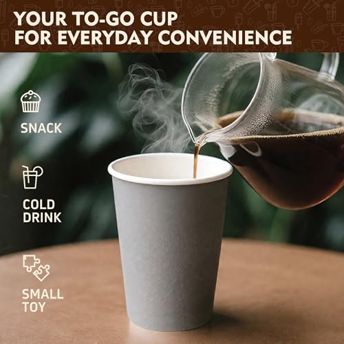16 oz Coffee Cups with Lids (100 Count)
