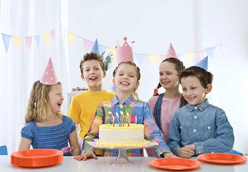 Sturdy Orange Plastic Plates 9" Party Plates 100 Pcs (100 Count)