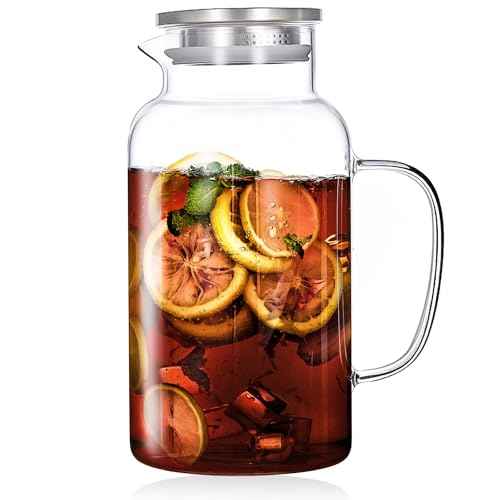 1 Gallon 3.8L Glass Pitcher with Lid and Spout
