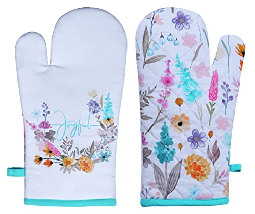 Pot Holders and Oven Mitt Heat Resistant Non Slip Reusable Set of 1 Oven Mitt and 1 Pot Holder Oven Gloves Pot Holder for Cooking (2 Count)