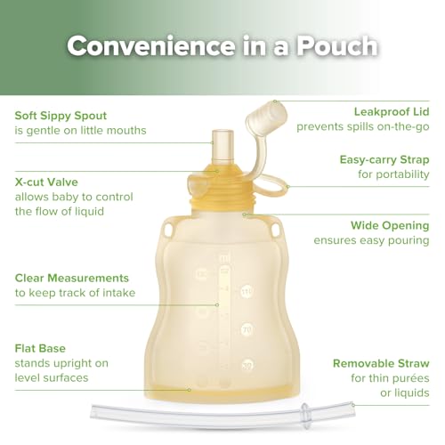 Refillable Silicone Baby Food Pouch (4 Count)
