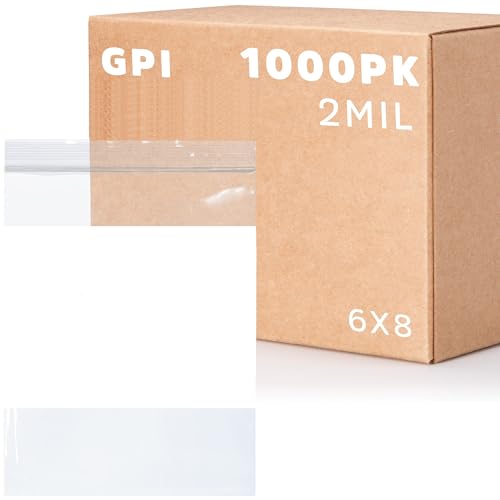 1000 Count 6" x 8" Zip Bags