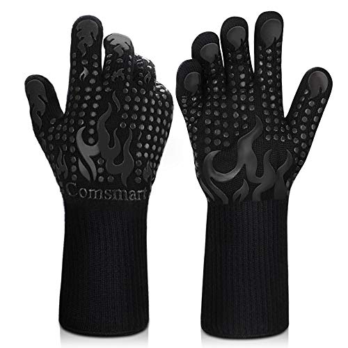 BBQ Gloves 1472 Degree F Heat Resistant Grilling Gloves Silicone Non