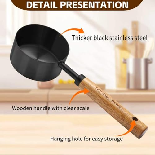 Black Measuring Cups and Spoons Set (8 Count)