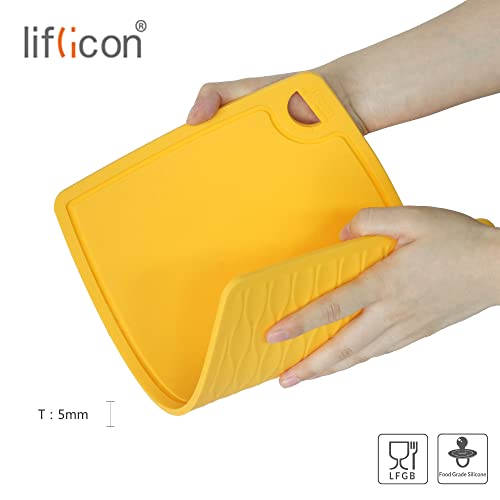 Extra Large Thick Silicone Cutting Boards for Kitchen 14.6'' x 10.43'' Flexible Cutting Chopping Boards (5 Count)