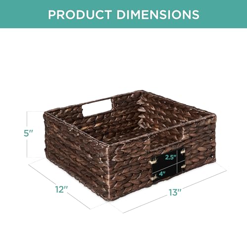 Set of 4 13x12in Water Hyacinth Pantry Baskets (4 Count)