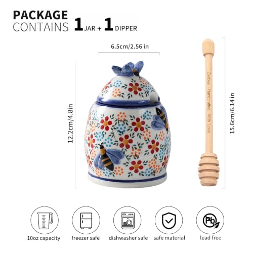 10oz Spring Delight Handmade Ceramic Honey Jar (10 Fl Oz)