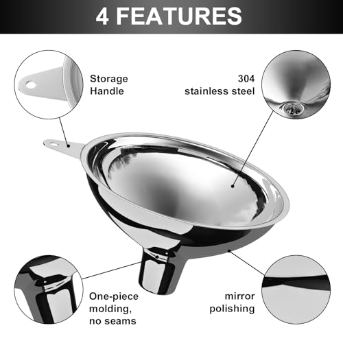 Stainless Steel Large Funnel with Filter