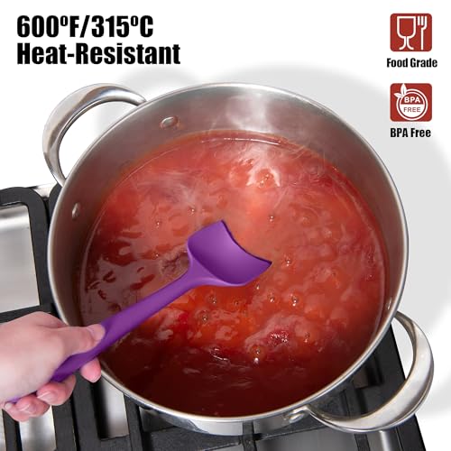 600°F Heat Resistant Silicone Spatula Scrapers (4 Count)