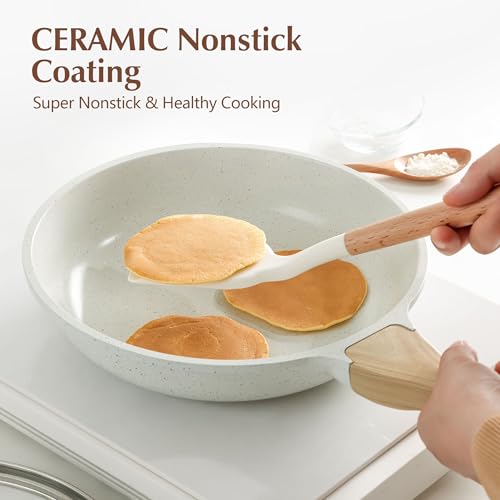 10Inch Nonstick Ceramic Frying Pan with Lid