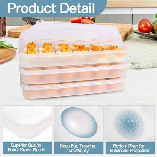 90 Deviled Egg Containers with Lid (25 Count)