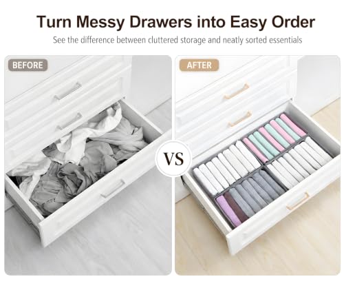 4 Pack Drawer Organizers for Clothing (4 Count)