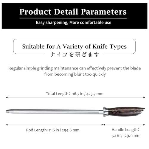 Honing Rod 12 Inch Professional Kitchen Knife Sharpener Rod