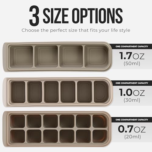 1 oz 6 Sections Silicone Ice Cube Freezer Tray with Lid
