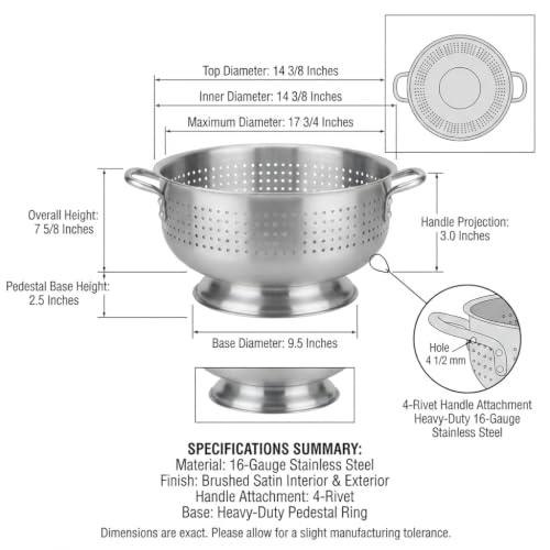 12 Qt. Aluminum Colander with Base and Handles