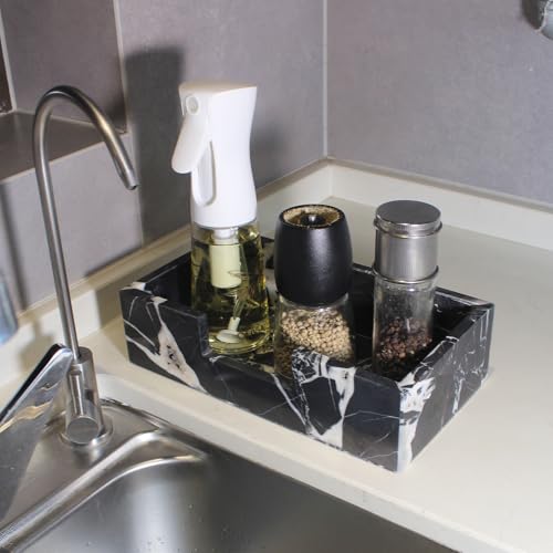 Natural Calacatta Black Marble Napkin Holder 9.8"x4.9"x2.8"