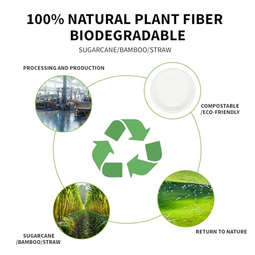 Compostable Paper Plates 9 Inch (150 Count)