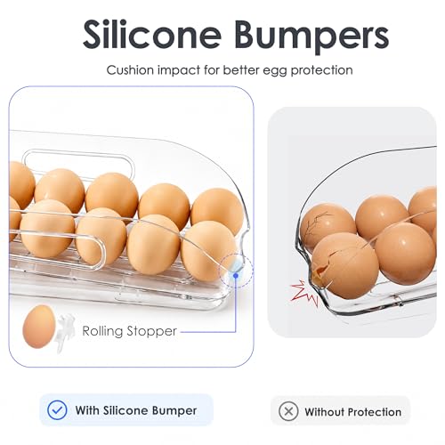 36 Egg Holder for Fridge with Silicone Bumpers