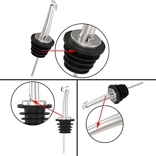 6 Pcs Oil Spout Liquor Bottle Pourer Spouts for About 3 (6 Count)