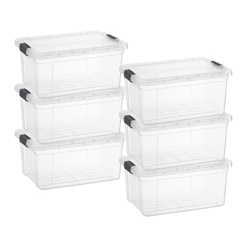21 Quart Clear Plastic Storage Boxes with Lids (6 Count)