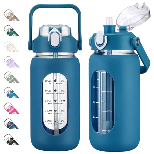 42oz Glass Water Bottles with Straw