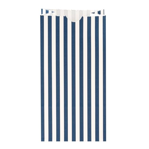 Blue And White Stripe Paper Bag (100 Count)