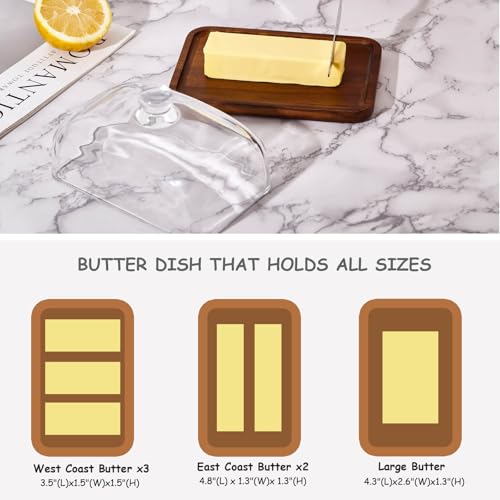 Glass butter dish with lid