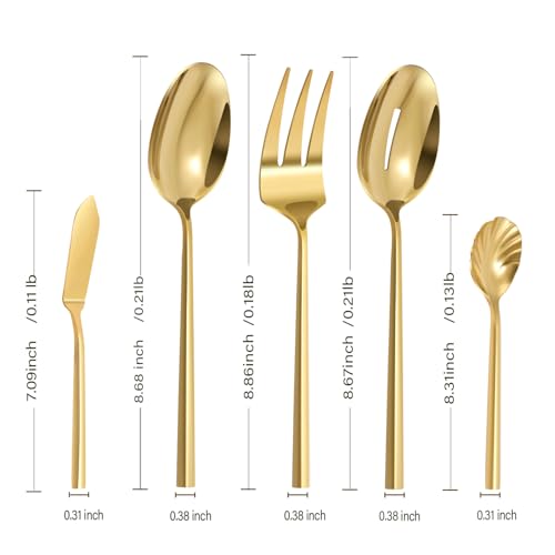Gold Silverware with Hexagon Handle 45