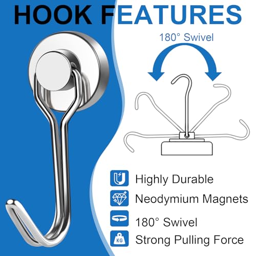 Swivel Swing Magnetic Hooks (50 Count)