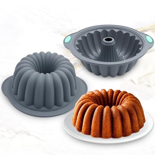 4 Pieces Silicone Fluted Tube Cake Pans