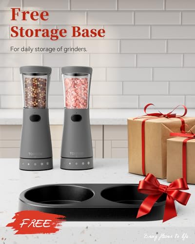 Electric Salt and Pepper Grinder Set with Storage Base (2 Count)