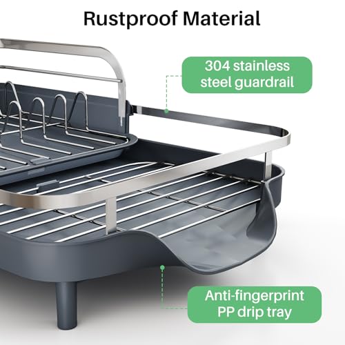Expandable Dish Drying Rack for Small Kitchen Counter