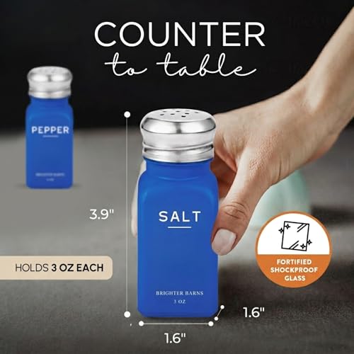 Blue Salt and Pepper Shakers Set by Brighter Barns (2 Count)