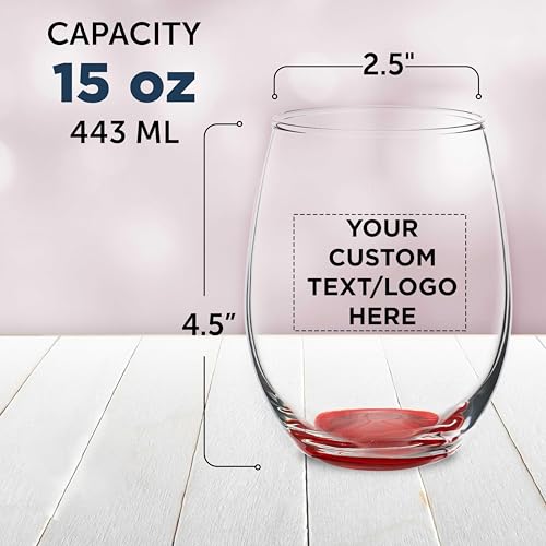 Custom Stemless Wine Glasses in Bulk by ARC Perfection (100 Count)
