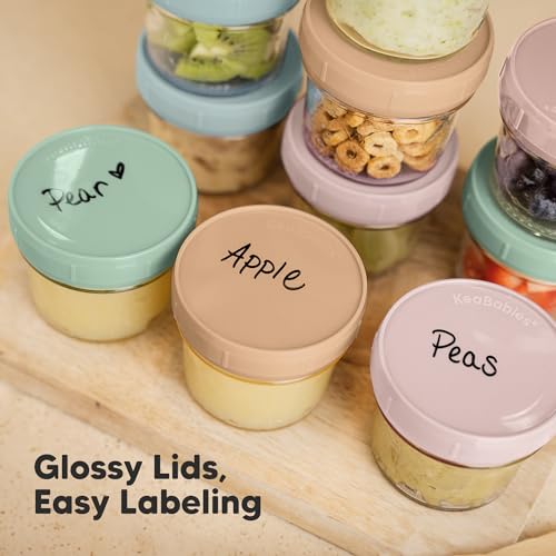 6pk 4oz Glass Baby Food Containers with Lids (6 Count)