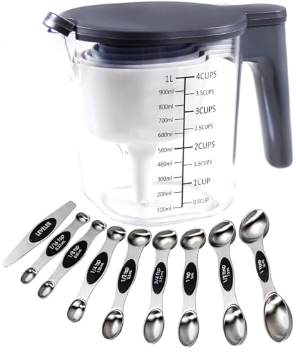 19 Pc Magnetic Measuring Cups and Spoons Set