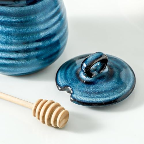 Ceramic 12 Ounce Honey Jar and Dipper Set