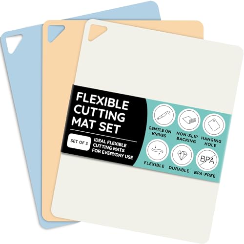 Extra Thick Flexible Cutting Boards for Kitchen (3 Count)
