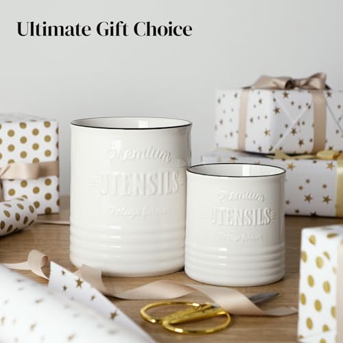 7.2" Large Ceramic Utensil Holder for Kitchen Counter