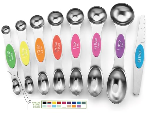 Stainless Steel Magnetic Measuring Spoons Set of 8