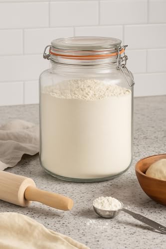 Large 1 Gallon Glass Mason Jar with Hinged Lids