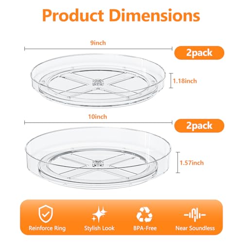 4 Pack Clear Lazy Susan (4 Count)