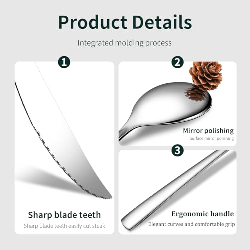20 Piece Silverware Set for 4 with Steak Knives (20 Count)