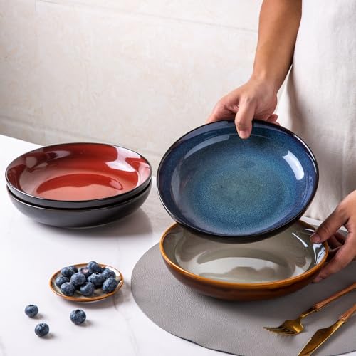 9.0" Ceramic Pasta Bowls Set of 4 (4 Count)