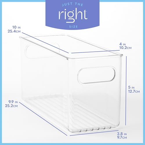 Plastic Food Storage 2 Pack Clear Container Bin with Handles for Organizing Kitchen (2 Count)