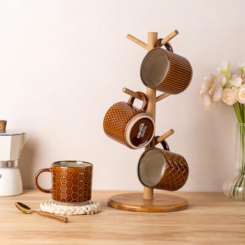6 OZ Stackable Coffee Mugs Set of 4 (4 Count)