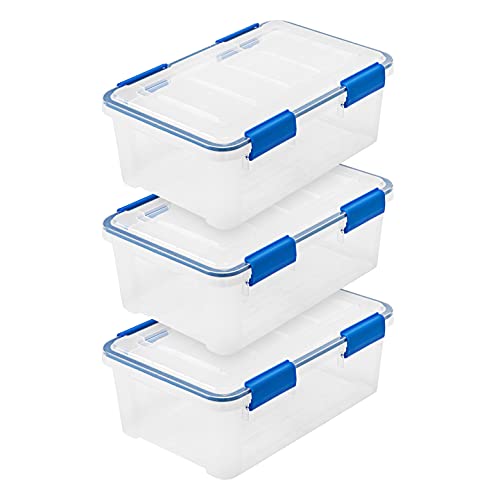 3 Pack 16 Qt Storage Bins with Gasket Lids (3 Count)