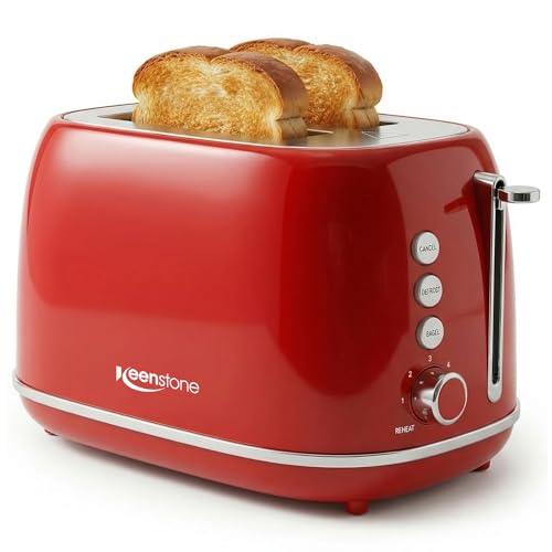 2 Slice Stainless Steel Toaster Retro with 6 Bread Shade Settings