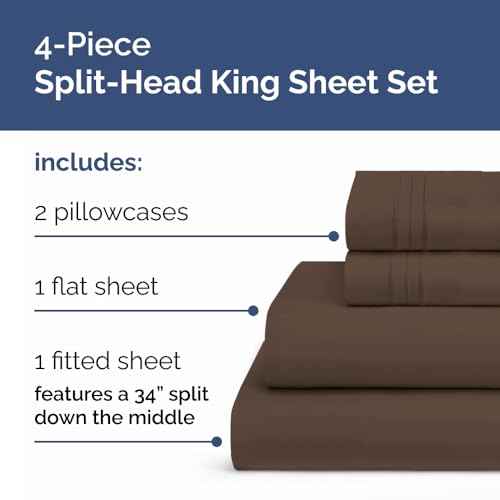 Flex Top Split Head King 4 Piece Sheet Set