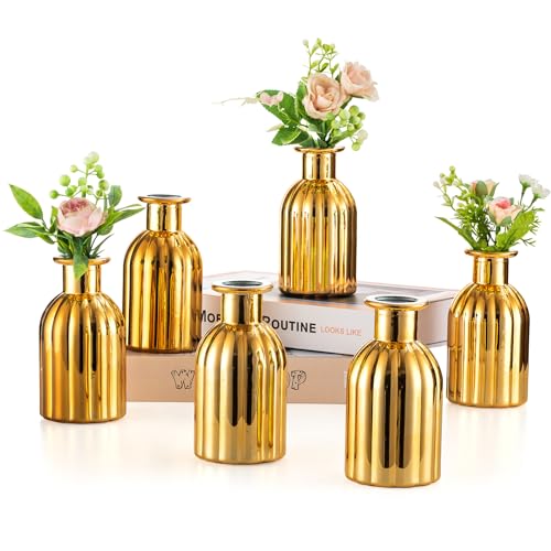 Gold Glass Bud Vases (6 Count)